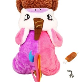 Cute Plush Cartoon Pet Costume Pajama Coat with Chew Toy and Dog House Charm - Choice of Character - Dog Sizes XS Thru XL (Pink Unicorn, M - Chest 14"-16", Back 11.5")