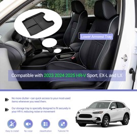 RUNROAD Center Console Organizer Tray Compatible with Honda HR-V 2025 2024 2023 Accessories, Lower Armrest Tray for HR V Floor Console Organizer Glove Dividers Sunglasses Holder