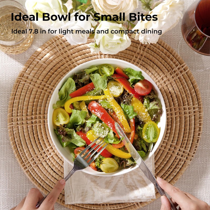Y YHY 7.8'' Pasta Bowls for Small Portions, 22 Ounce