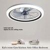 OUREDEEY 20" Ceiling Fan With Lights and Remote, Low Profile,
