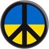 Ukraine Flag with Peace Sign - 1.5" Round Button