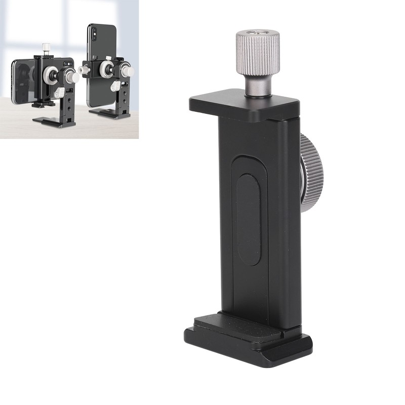 Phone Tripod Mount with Cold Shoe 1/4in Screw Hole Expandable