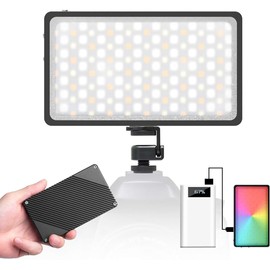 Moman MLX-RGB Dimmable Video Light 2500K-8500K CRI 96+ Camera LED Panel with OLED Display, Supports Three Light Modes Type-C Charging for Camera DSLR Camcorder Photography