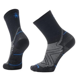 Smartwool Mens Run Zero Cushion Mid Crew Socks Black Large