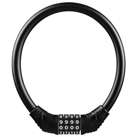 Bicycle Lock, Mountain Bike Anti-Theft, Lock Bike, Electric Car Lock, Cable Lock, No Key Required, Dial Password Changeable (Black)