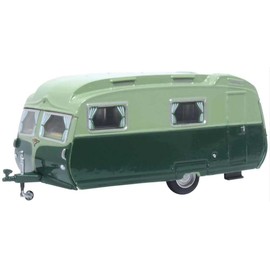 Oxford Diecast 76CC003 Carlight Continental Caravan Two-Tone Green OO Gauge