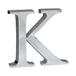 India Handicrafts 6311 Regal Silver Tone Letter K 6 inch Aluminum Table Top Figurine Décor or Paperweight