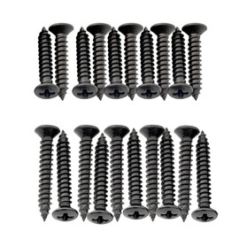 Musiclily Ultra 2.5 x 15 mm and 2.5 x 18 mm Stainless Steel Humbucker Frame Screws for Electric Guitar and Bass, Black (Set of 20)