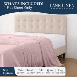 Lane Linen 100% Organic Cotton Twin Size Flat Sheet Only (66"x96") - Super Soft 100% Cotton Twin Flat Sheet - Lightweight & Durable Cotton Bed Sheet - Sepia Rose