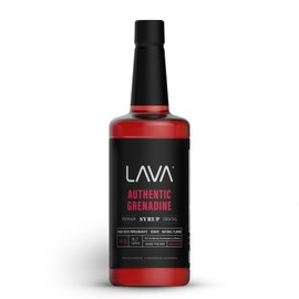 LAVA Premium Grenadine Syrup, Made with Pomegranate Juice, 100% Sugar, 33.8oz (1-Liter), No Artificial Sweeteners, Flavors, or Colors. (1-Pack)