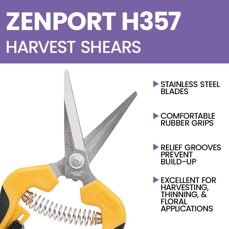 Zenport H357 Comfi-Grip Harvest Shear, Curved Stainless Steel Blade, 6.5-Inch