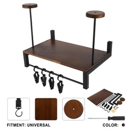 IUVWISN Mortorcycle Helmet Holder Wall Mount Durable Helmet Stand Helmet Hanger Multi-function Gear Storage Helmet Rack with 4 Glove Clips for Motorcycle Accessories Display Black