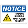 OSHA Notice Sign - Training Building Main Power Shutoff |