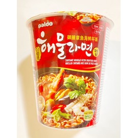 Paido Instant Noodle With Spicy Seafood Soup 2.29 Oz (6 Cups) And 6 Pairs Of Chopsticks