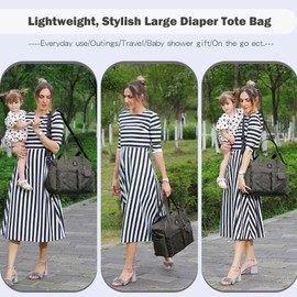 SUPROMOMI Bolsa de pañales: bolsa grande de pañales para niño, elegante bolsa de pañales para niña, bolsa de hombro para mamá, Verde, X-Large