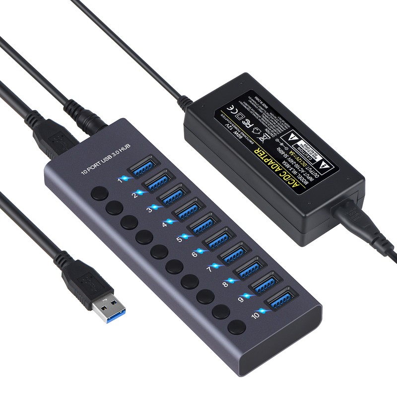 985A 10-Port USB 3.0 Hub USB Splitter Hub USB Docking