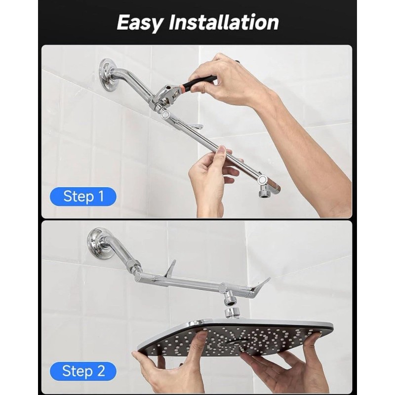 Veken 11.8" Rain Shower Head Rainfall Showerhead with 11" Stainless