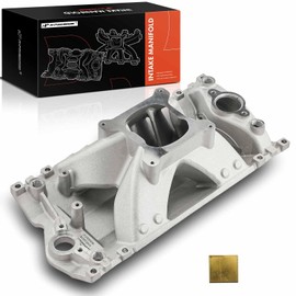 A-Premium Engine Aluminum Single Plane High Rise Aluminum Intake Manifold Compatible with SBC Chevy 350 Engine, 3000-7500+ RPM - Small Block Vortec - 6.06 inch Height