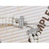 Alilang Elegant Multi-Strand Twisted Faux Pearl Clear Crystals Rhinestones Wedding