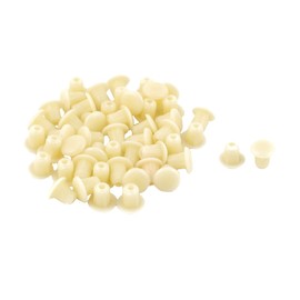 sourcing map 50 STK Möbel Schrauben Abdeckungen Tisch Stuhl Kunststoff Rohr Ende Bohren Abdeckstopfen Beige Einsatz 5 mm de