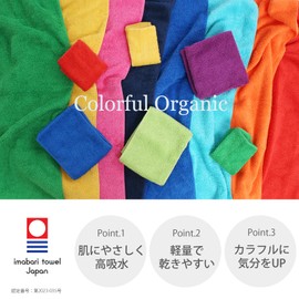 Honda Towel, Handkerchief, Imabari Towel, Colorful Organic Colorful Organic, Mini Handkerchief, Approx. 9.8 x 9.8 inches (25 x 25 cm), Made in Japan, Purple