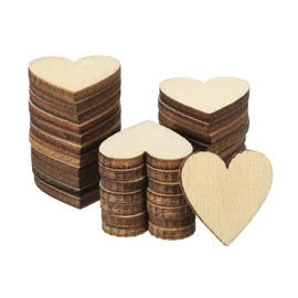 PATIKIL 20mm Wooden Hearts, 100 Pack Unfinished Wood Hearts Blank Wooden Cutouts Ornaments Natural Wood Pieces for Christmas Party Craft Projects