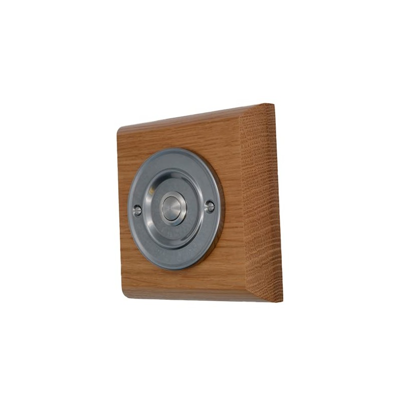 Modern Living Square Wireless Doorbell in Honey and Brushed Nickel