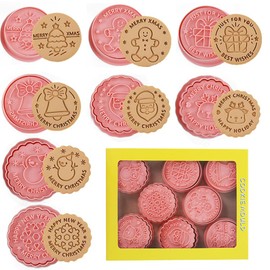 8 stück Weihnachts Ausstechfomen Set, Ausstechformen weihnachten für Backen mit Kinder, Keks, Backen Fondant Cutters (K)