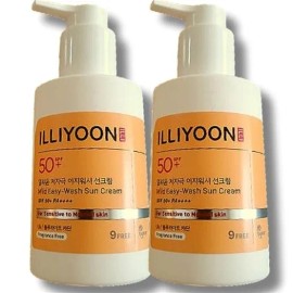 Illyyoon [Beauty Nara] Illyyoon Large Capacity Hypoallergenic Easy Wash Sun Cream for the Whole Family 150ml x 2 / [뷰티나라] 일리윤 대용량 저자극 온가족 이지워시 선크림 150ml 2개