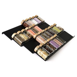 VINATO Organizzatore da Cassetto per Spezie 8 Pezzi, Portaspezie da Cassetto, Divisori per Cassetti Cucina, Organizer Cassetti Salvaspazio, Nero