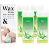Roll On Wax Refill, Hair Removal Wax Cartridge, Depilatory Wax Roller Refill for Legs and Arms. with 4 Aloe Wax Rollers, 50 Waxing Strips,5 Clean Oil