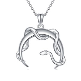 LWXIE Diamond Snake Necklace for Women 925 Sterling Silver Snake Necklace for Mother Daughter Grandmother Mom Wife Sister,18+2Inch