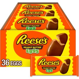 REESE'S Milk Chocolate Peanut Butter Eggs, Easter Basket Easter Candy Packs, 1.2 oz (36 Count)