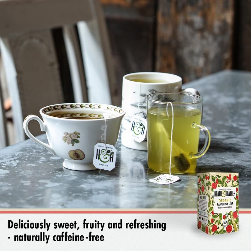 Heath & Heather Organic Raspberry Leaf Teabags | Individually Wrapped