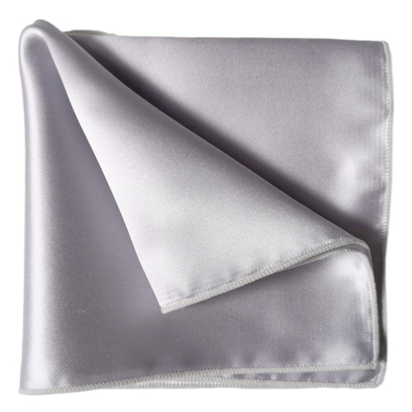 Paris 16K Men's Pocket Square, Reversible, Plain, Large, Sateen Weave,