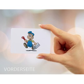 100 Janitorial Business Cards, Laminated, Includes Card Dispenser, Many Designs Available, Customise Template Right Here (Design 119903216)