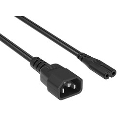 Cable Leader 6 ft 18 AWG Extension Power Cord C14 to C7, 18 AWG/ 10 amp for TV, Camera, Printer, UPS