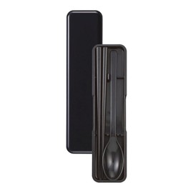 365methods Bento Chopsticks and Spoon Set (Chopsticks BK), Black