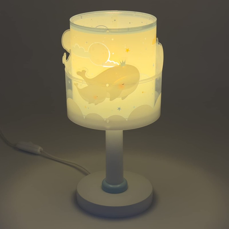 Dalber Children's Table Lamp Bedside Lamp Whale Dreams Blue Animals