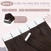 UK-Fashion-Shop Tape in Hair Extensions Human Hair Dark Brown Tape