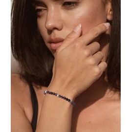 Wovanoo Beaded Bracelet Adjustable Stone String Bracelet Bohemian Colorful Beads Strand Bracelets for Women Purple