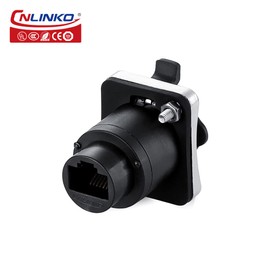 CNLINKO YT-RJ45 Industrial Waterproof Connector IP65 RJ-45 Cable Circular Connector High-Speed Data Transmission Aviation Connector Anti-Interference Metal Shell Connector Dual Ports Female Socket