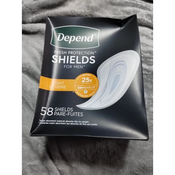 Depend Fresh Protection Shields for Men, Light Absorbency, 58 Count