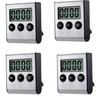 4 Pack Digital Kitchen Timer Magnet, Stainless Steel Cooking Timers