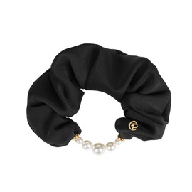 EVITA PERONI Scrunchies for Women - Black Pearl Hair Scrunchies Ponytail Holder with Elastic Hair Bands Fashion Hair Elastics Elegant Hair Ties Hair Accessoriesfor Women