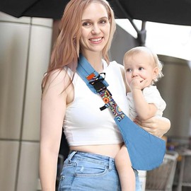 Baby Sling, Adjustable Baby Carrier on the Side, Children's Carrier Sided, Lightweight Baby Carrier Newborn, Multifunctional Baby Carrier for Babies from 0 to 36 Months, Toddlers up to 15 kg (Blue)