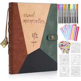 ZEEYUAN Scrapbook Album for DIY Leather Photo Album Set for Holding as a Gift for Mother's Day Christmas Wedding Birthday