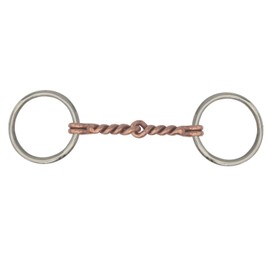 AJ Tack Wholesale Loose Ring Sweet Iron Twisted Copper Snaffle Bit - Mini/Pony - 3.5"