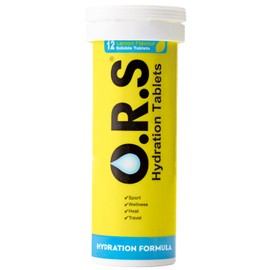 Heat Stroke Prevention [O.RS Tablets, 12 Tablets, Lemon] Uses Glucose, Only (Sports, Exercise, Under the Hot Sun) Lactose Free, Gluten Free, Artificial Preservative Free, Caffeine, Glucose, Salt Supplement, Hydration, Electrolyte, Tablets ORS