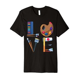 Love Cool Art Tools Collage Artistic Creative Painter Kit Premium T-Shirt